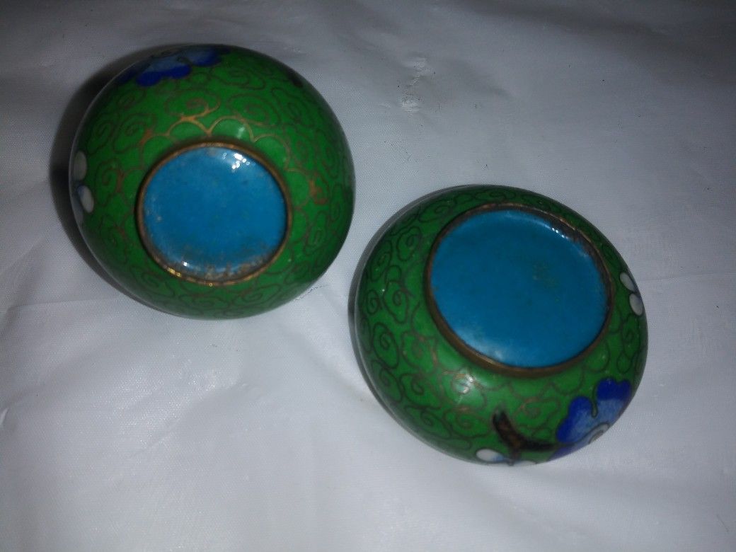 2 piece Stackable Cloissonet Salt & Pepper Cellers
