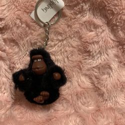 Kipling Black Baby Monkey  Keychain Nwt