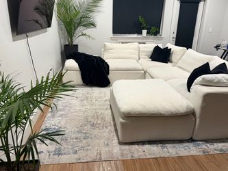 boneless white sectional couch