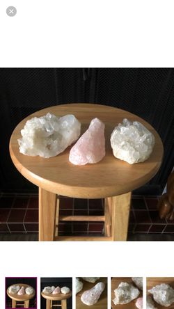 Raw Crystal Cluster and Rose Quartz Set
