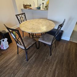 Stone Top Table 4 Chairs