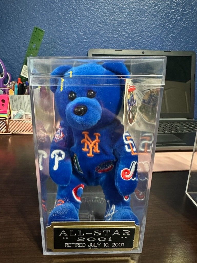 2001 National League All Star Beanie Bear- Retired July 10, 2001
