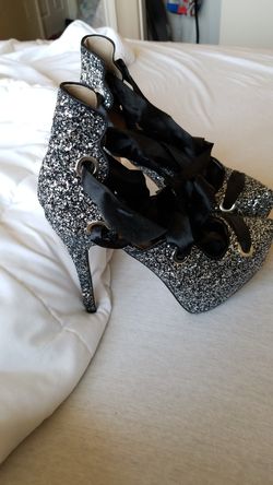 6 inch sparkle heels never worn. From justfab