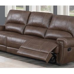 Brand New Brown 3 Piece Recliner Sofa Set Includes Chair Sofa And Loveseat