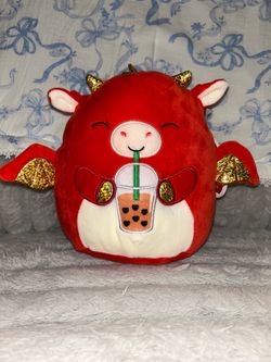 Baiden the Red Boba Valentines Day Dragon Squishmallow