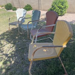 Vintage Shell Patio Chairs. Metal . 