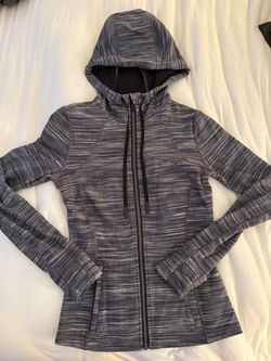 Lululemon Full Zip Hooded Jacket Size 6 Gray Space Dye