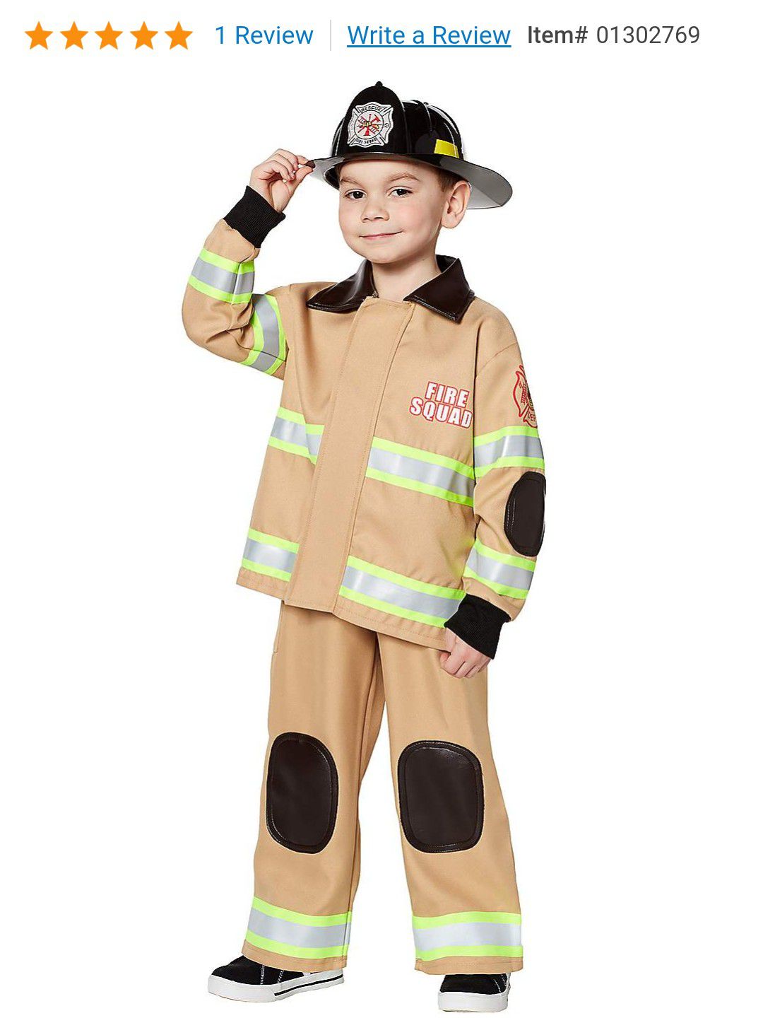 Spirit Fireman Halloween Costume | Jacket + Pants + Helmet | Toddler Boys Size 2T - 3T - 4T