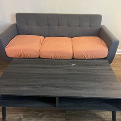 Couch And Sofa And Coffee Table 3 Pieces In Good Condition With 