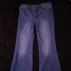Blue Washed Flared Denim 