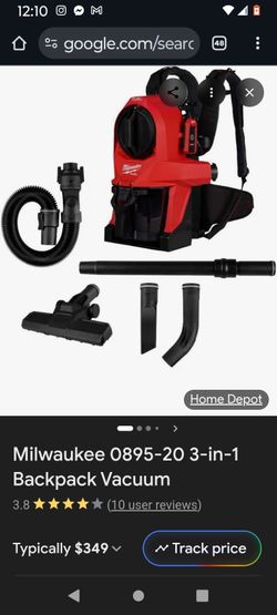 Milwaukee 0895-20 3-in-1 Backpack Vacuum