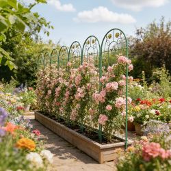 4 Pack Metal Garden Trellis 71" x 19.7" Rustproof Trellis for Climbing Plants Outdoor Flower Support Green