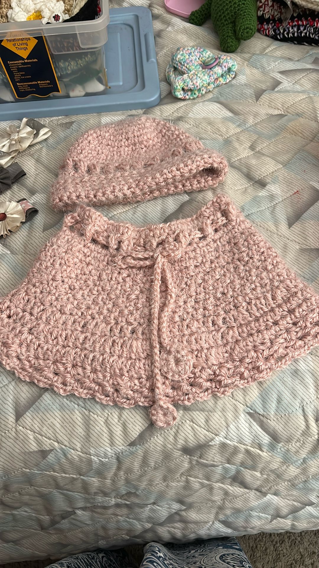 NEW Poncho/beanie Set.