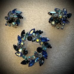 Rare 1950’s WEISS Signed Designer Earrings And Brooch