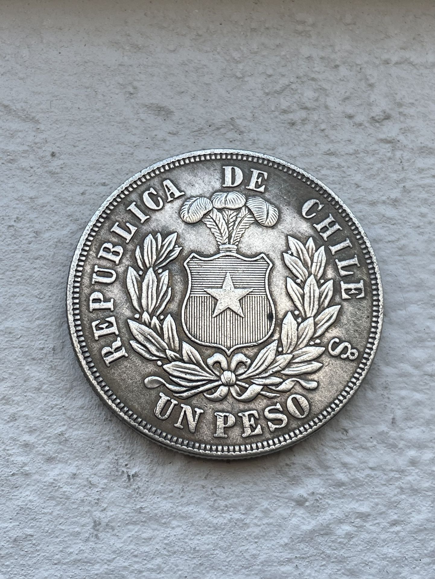 Coin 1 Peso 1890 Chile 