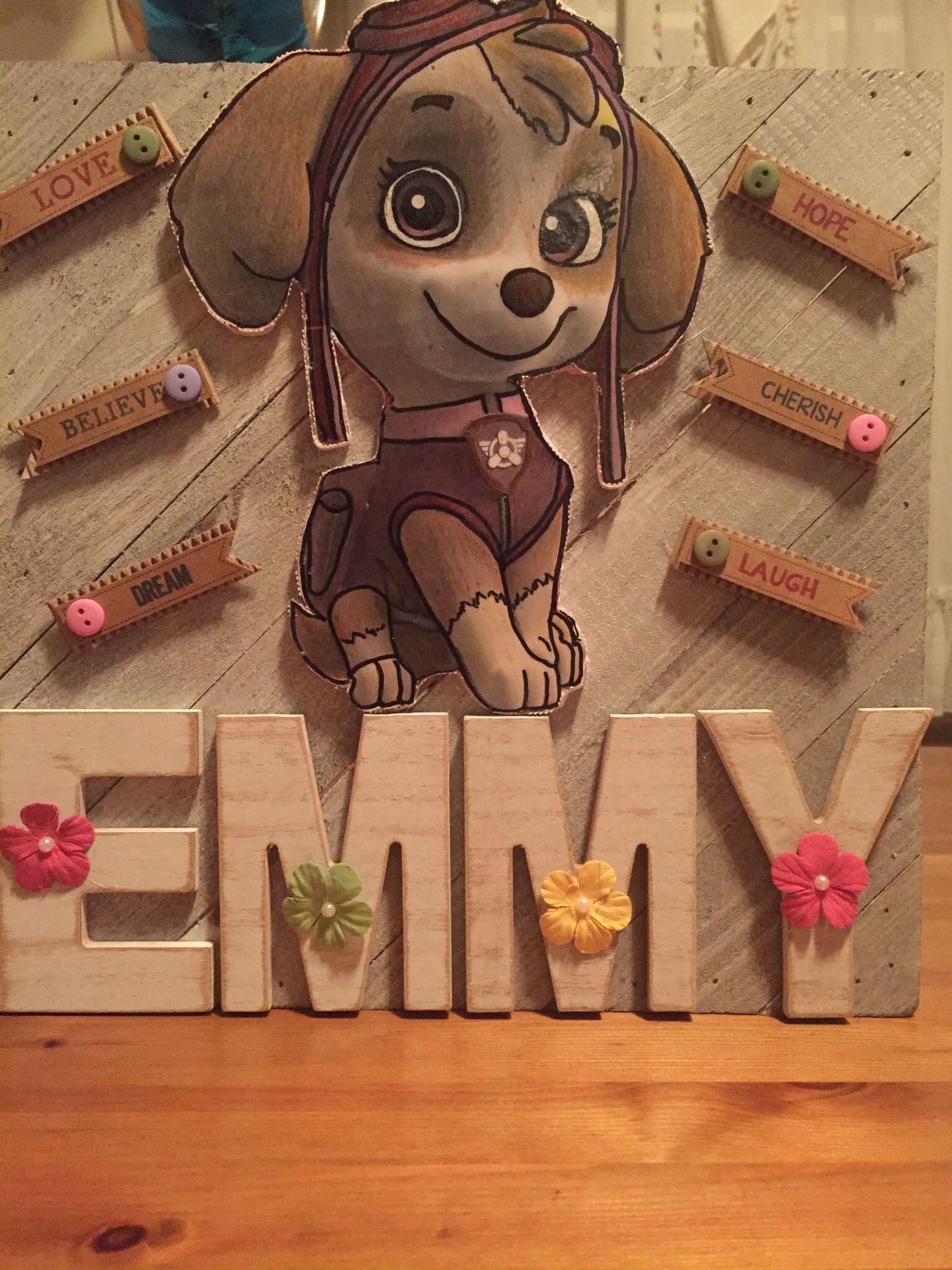 Children’s personalized character 3 dimension and name wall decor.