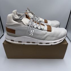 On Running Cloudnova Pearl White/Brown Size 13 – Good Condition No Box