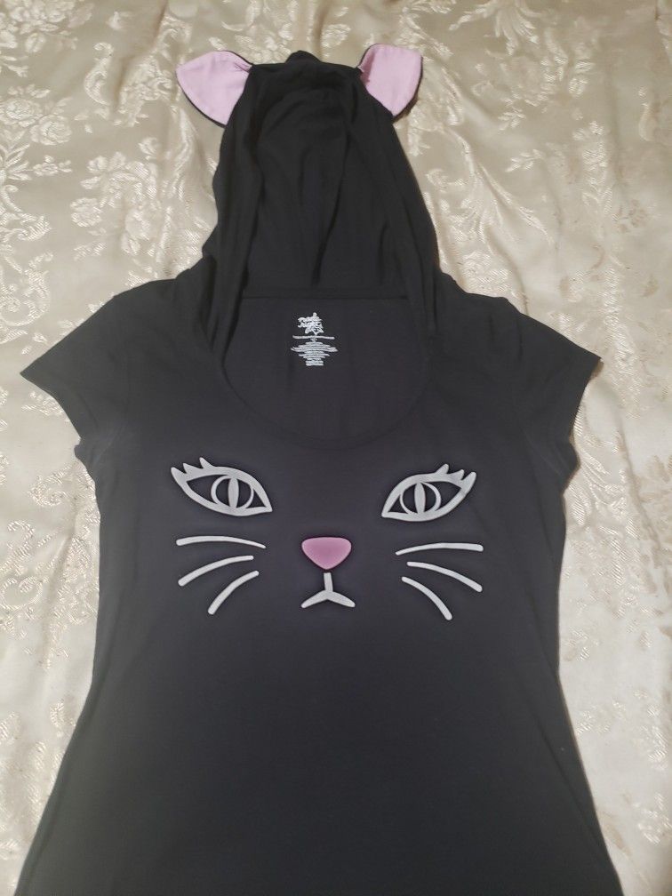 Cat Hooded Shirt (M)