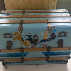 Antique Hand Painted Trunk