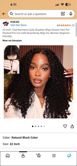 16” Burmese Curly Glueless Human Hair Wig