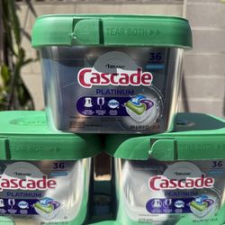 Cascade  Platinum Dishwasher Pods, ActionPacs Dishwasher Detergent, Fresh Scent (36- Count)
