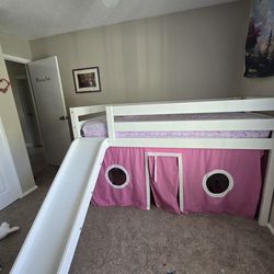 Twin Princess Bed With Slide 