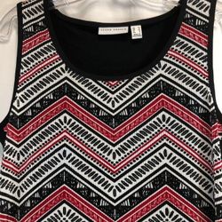 Susan Graver Liquid Knit Sleeveless Tunic w/Pleated Knit Front