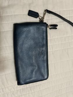Coach Leather Wristlet/Wallet For Woman Blue
