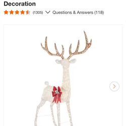 Home Accents Holiday 8.5 ft. Polar Wishes Giant-Sized LED Buck With Bow Holiday Yard Decoration
