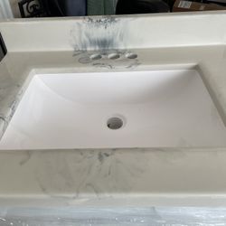 Bath Sink & Engineered Marble  Top 25wx19d