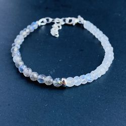 Moonstone Labradorite Bracelet Sterling Silver 