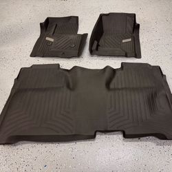 GMC Sierra 1500 Crew Cab All Weather Front/Rear Floor Mats (2014-2018) Black