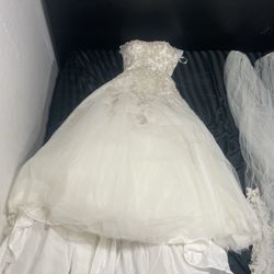 White Wedding Dress. Wedding Crown Preservation Co