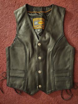 New Leather bikers vest
