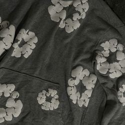 Grey Denim tear hoodie size M