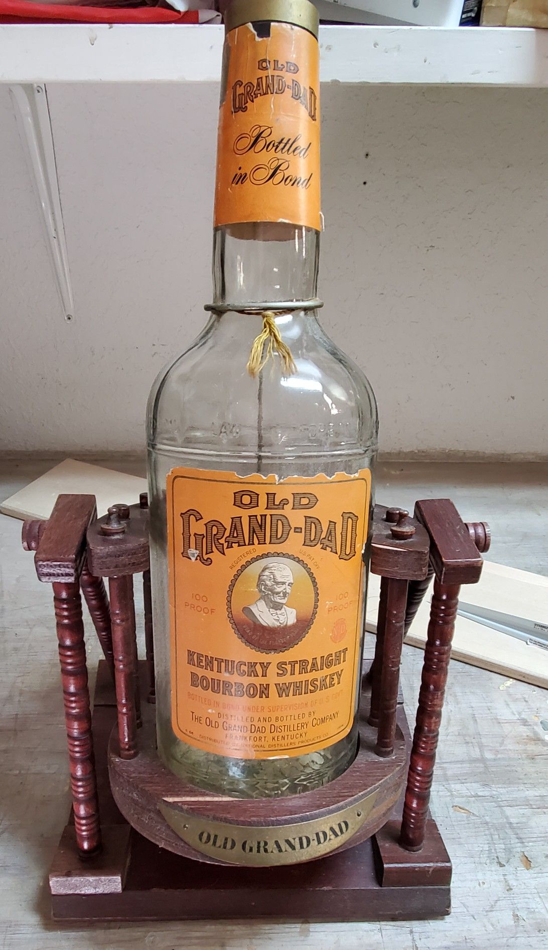 Vintage 1 gallon Whiskey dispenser carriage.