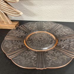 Vintage Pink Depression Glass Platter