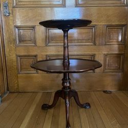 Victorian Two Tiered Mahogany Dessert 