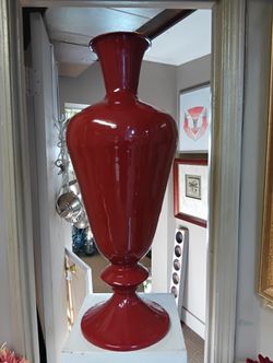 Red Metal Vase