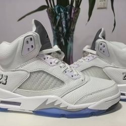 Brand new white metallic 5 Air Jordan retro