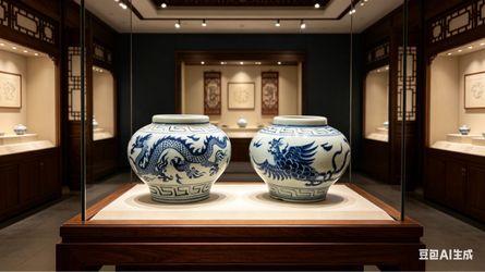 Chinese Blue and White Porcelain Jars – Pair of dragon and Phoenix