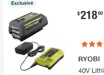 Ryobi 40  Volt Battery And Charger