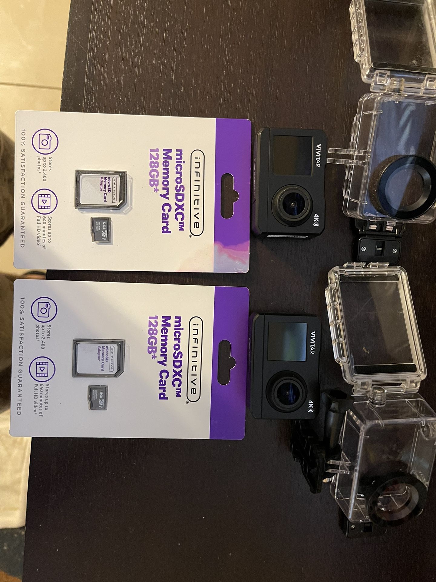 Vivitar Capture Cam 4K Dual Screen Action Camera And Sd Cards