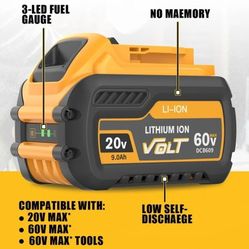 9.0Ah 60v BATTERY REPLACEMENT For DEWALT POWERTOOLS  