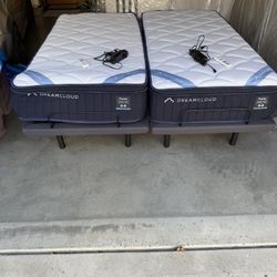 DreamCloud Premier Memory Foam Mattress, Split King/Twin XL with Adjustable Base