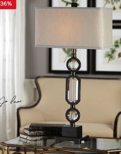 Elegant Set of Glass Metal Table Lamps