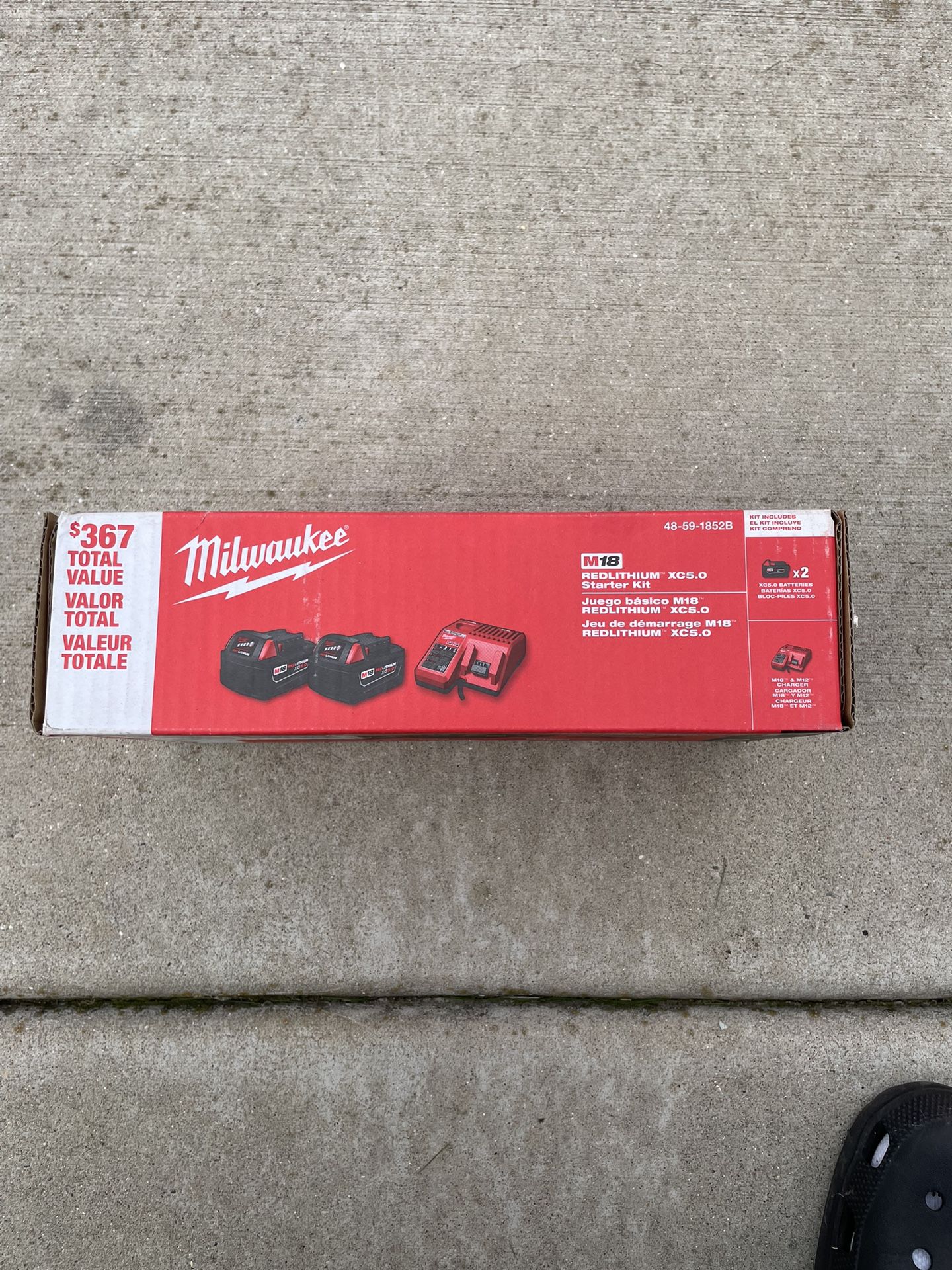 Milwaukee M18 XC 5.0 Batteries And Charger 