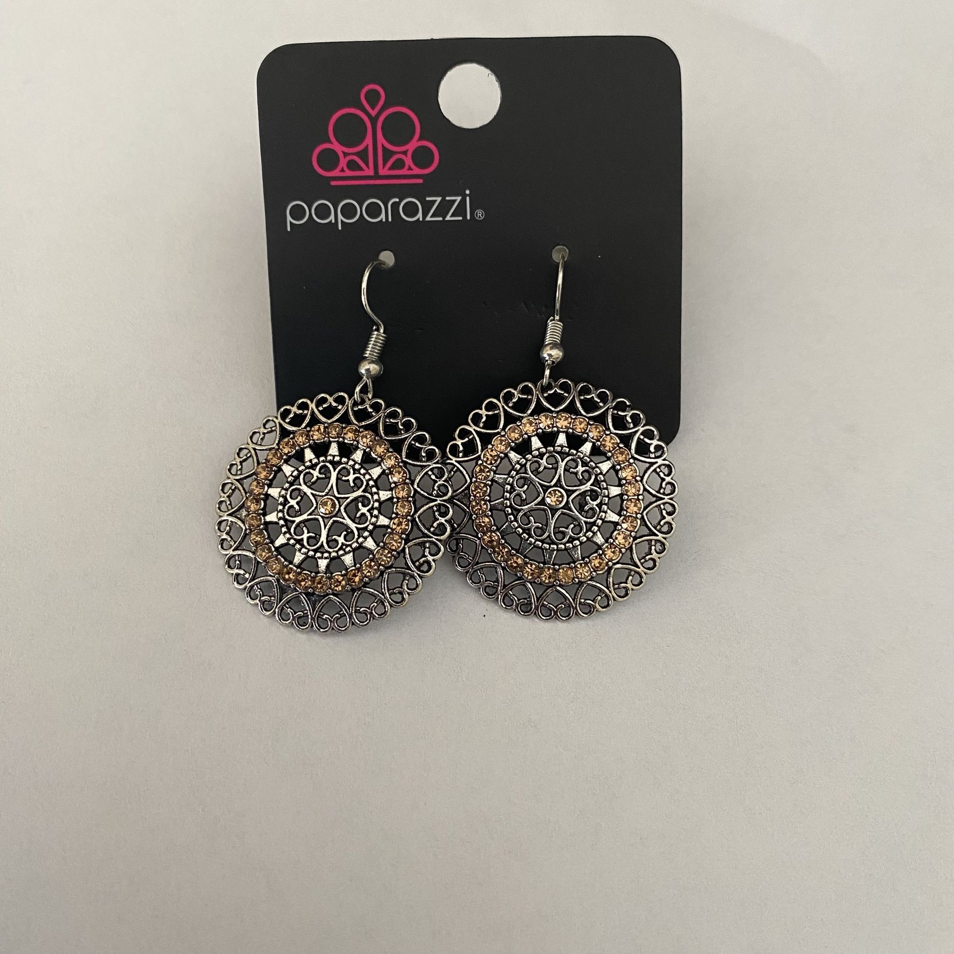 Paparazzi Silver and Gold Filigree Dangle Earrings