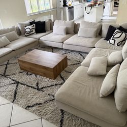 Complete Living Room Set – Sectional Sofa + Coffee Table + Rug – $500