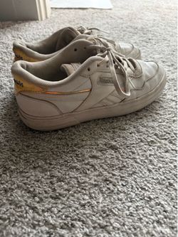Reebok Women's Club C Low-Top White Gold Sneakers – $25